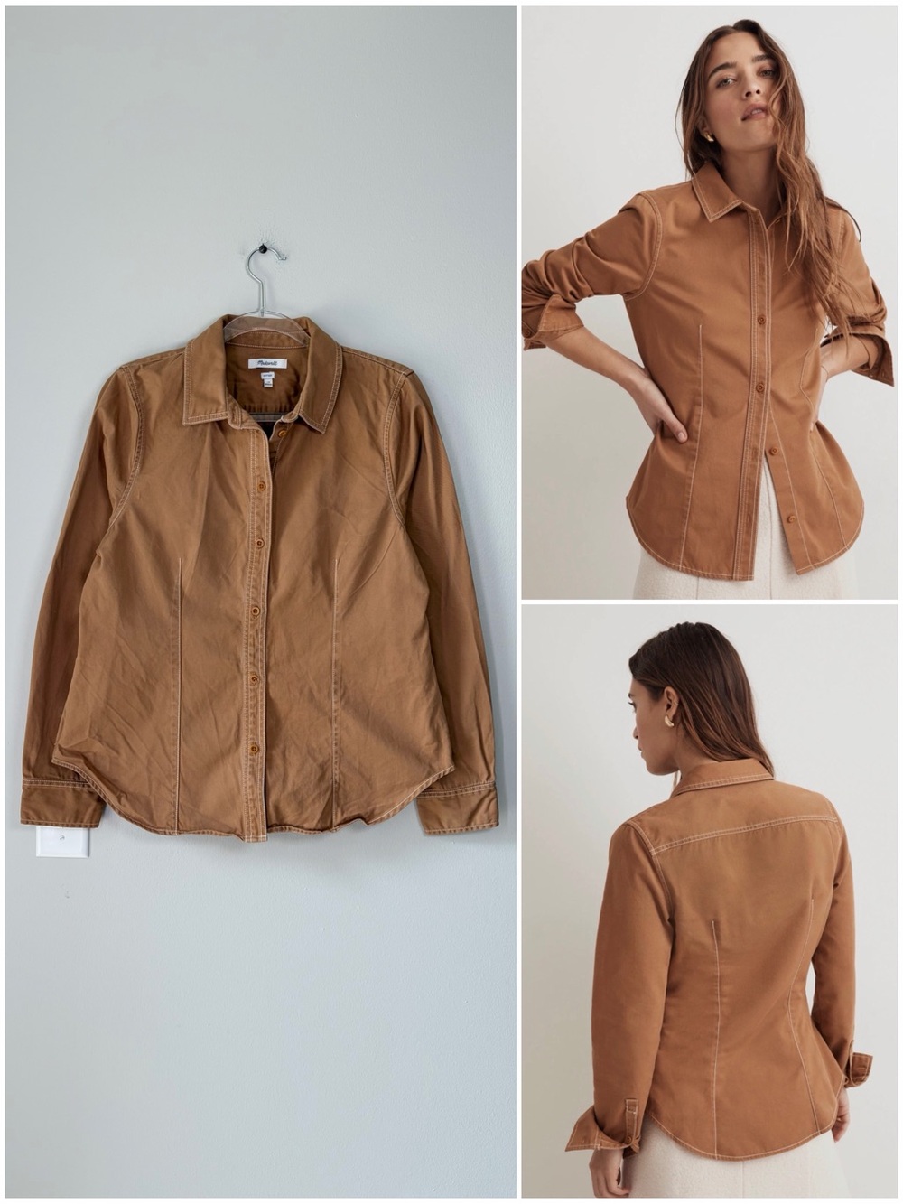 Madewell Darted Cotton Button Down Shirt (Re)generative Chino Collection Utility